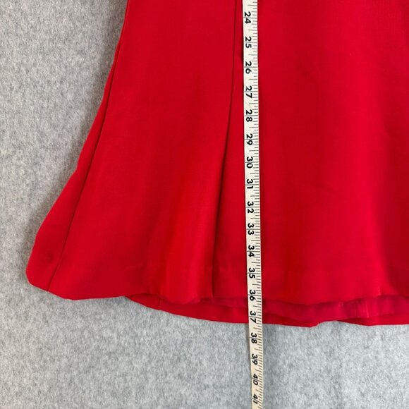 Ann Taylor Size 4 Petite Red Flare Dress Knee Length Office Date Bell Sleeves - Picture 11 of 16